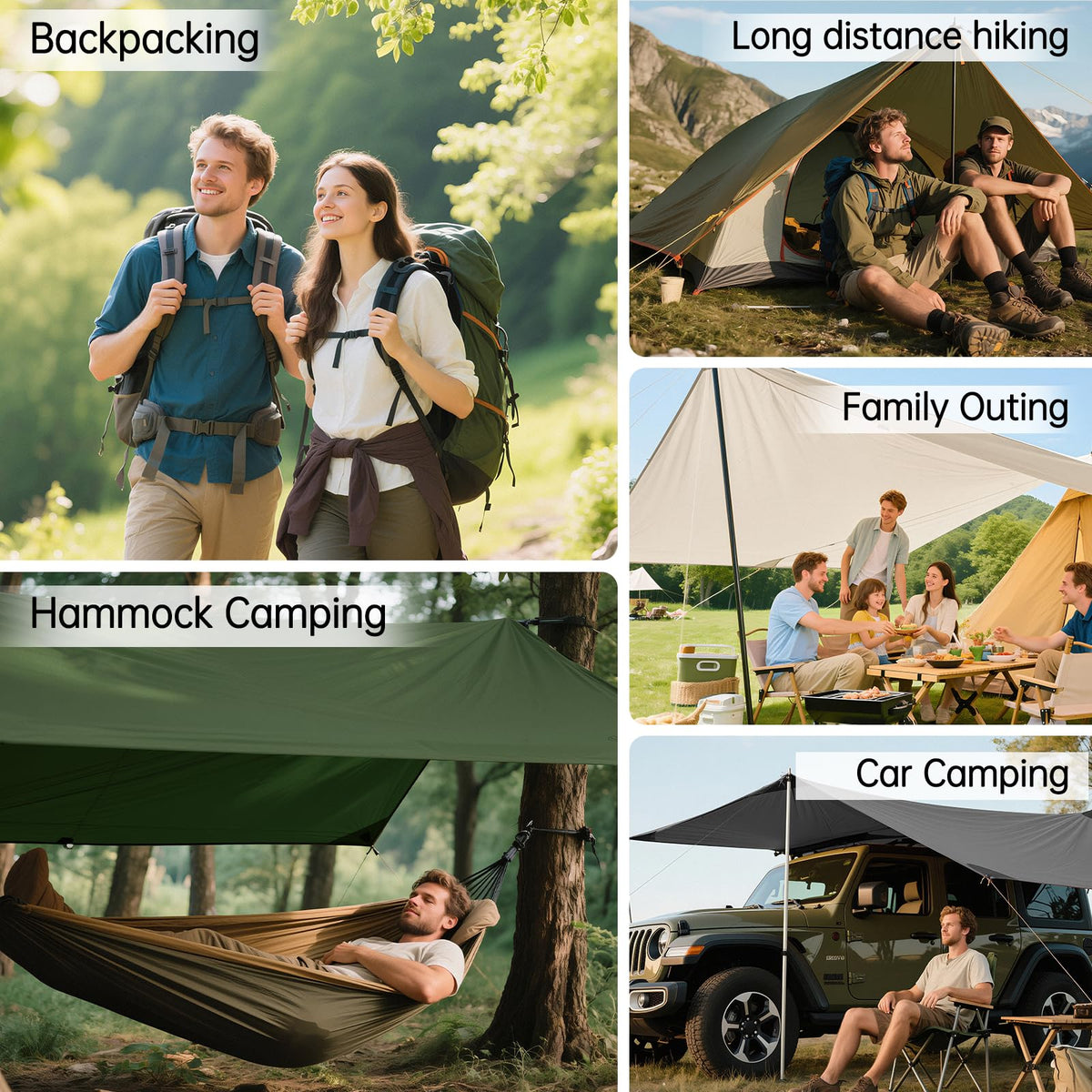 FREE SOLDIER Camping Tarp - 10 x 13ft, Waterproof, Brown