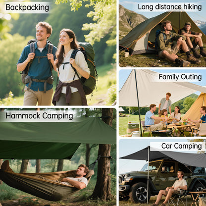 FREE SOLDIER Camping Tarp - 10 x 13ft, Waterproof, Brown