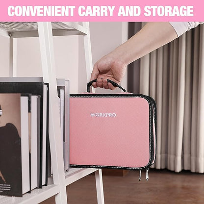 WORKPRO Pink Tool Set - 100 Pieces Pink Tool Kit with Easy Carrying Pouch, Household Tool Kit for Home, Apartment, Office, College, Perfect for DIY Projects, Home Maintenance - Pink Ribbon