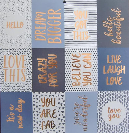 DCWV Printed Cardstock Paper 12x12, 36 Sheets of Scrapbook Paper for Crafts and Card Making, Double Sided Heavy Duty Cardstock with Foil Accents - Peri & Peach