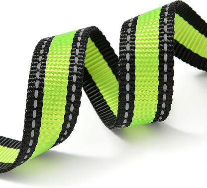 Mile High Life Dog Collar | Nylon Reflective Dog Collars | Light Weight Puppy Collars | Lime Green Dog Collars for Medium Dogs (Lime Green, Medium)