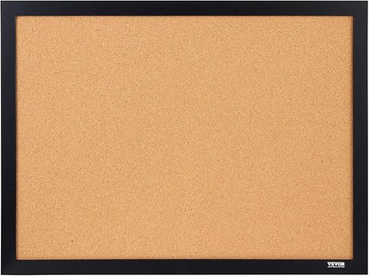 VEVOR Cork Board for Office, 36'' x 24'' Bulletin Board for Wall, Push Pin Board with Framed for Office Home and School
