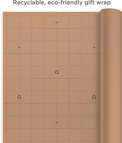 Hallmark Bulk Kraft Wrapping Paper with Cut Lines (2 Rolls: 160 sq. ft. ttl) White and Brown for Christmas, Hanukkah, Baby Showers, Weddings, Birthdays, Valentines Day, Arts & Crafts, Banners