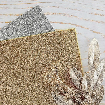 SPELLBINDERS PAPERCRAFTS, INC Gold & Silver Spellbinders Glitter Foam Sheets 8.5"X11" 10/Pkg