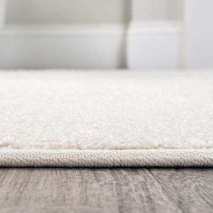 JONATHAN Y Haze Solid Low-Pile Cream Runner Rug 2x10, Coastal,Bohemian,Minimalist,Classic, Easy-Cleaning for Living Room,Bedroom,Kitchen,Pet Friendly,Non-Shedding (SEU100T-210)