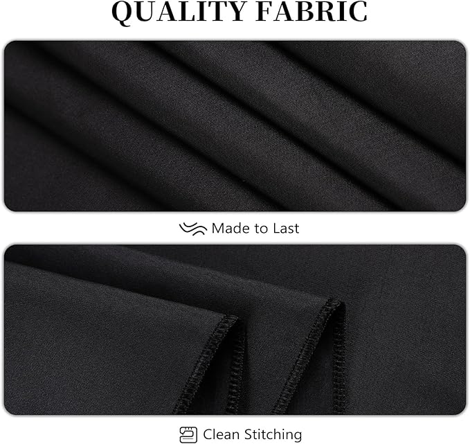 8 Pack Black Tablecloths 60 x 84 Inch Rectangular Table Cloth for 4 Foot Rectangle Tables, Wrinkle Resistant Washable Rectangle Fabric Table Covers for Wedding Party Banquet Buffet and Camping