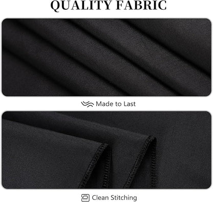 8 Pack Black Tablecloths 60 x 84 Inch Rectangular Table Cloth for 4 Foot Rectangle Tables, Wrinkle Resistant Washable Rectangle Fabric Table Covers for Wedding Party Banquet Buffet and Camping