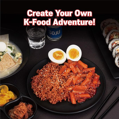 KINIKORA Premium Instant Rabokki Cup - Swicy Flavor, 2 Cups, Korean Ramen & Tteokbokki, Quick and Easy Street Food
