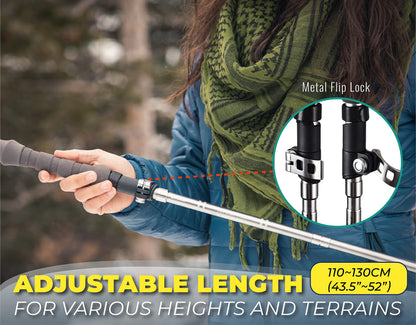 TREKOLOGY Trek-Z Cork Grip Trekking Poles – Lightweight Folding Hiking Poles, Adjustable Height, Compact Travel Design, Aircraft-Grade Aluminum Walking Sticks for Men & Women