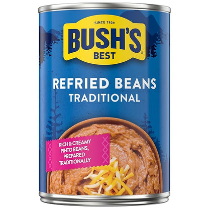 Bush's Best Traditional Refried Beans, 398 ml/13.5 fl. oz., Can, {Imported from Canada}