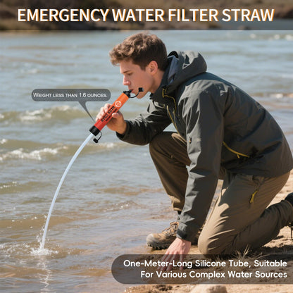 Lormandy Straw Water Filter 5 Pack - Outdoor Camping & Hiking Survival Gear