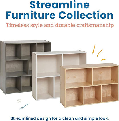 ECR4Kids Streamline 5-Compartment Storage Cabinet, 24in, Classroom Furniture, Natural