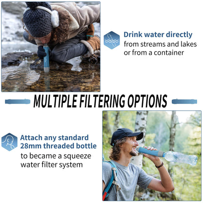 Yuclet Emergency Water Filter Straw for Survival, Camping & Hiking, 4 Pack
