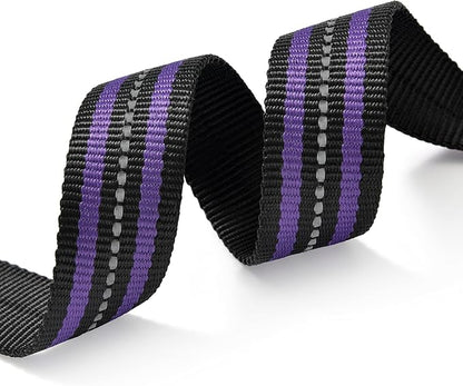 Mile High Life Reflective Dog Collar | Nylon Pet Collars wiith Buckle | Light Weight Puppy Collars | Purple Dog Collars for Large Dogs (Purple, L)