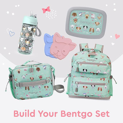 Bentgo Kids Lunch Bag - Durable, Double-Insulated Lunch Bag for Kids 3+; Holds Lunch Box, Water Bottle, & Snacks; Easy-Clean Water-Resistant Fabric & Multiple Zippered Pockets (Puppy Love)