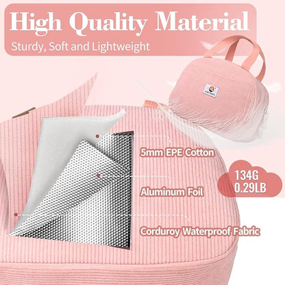 Lunch Box Lunch Bag for Women Girls Teens, Cute Lunch Box Cooler Bag, Portable Small Insulated LunchBox Reusable Corduroy Lunch Tote for Work/Travel/Picnic/School(Pink)