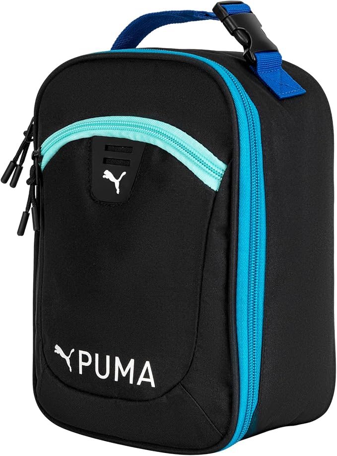 PUMA Unisex Kid's Rally Lunch Box, Black/Vivid Blue/Aquatic, Small