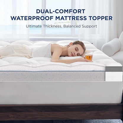 Bedsure Save $11 Bundle 2: 1 Sheets King + 1 Memory Foam Mattress Topper King