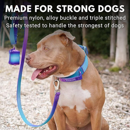 Spark Paws Tactical Dog Collar - Heavy Duty, Premium Quality, Thick and Durable for Large and Medium Dogs - 90's Retro - L