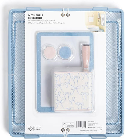 U Brands Magnetic Locker Accessories and Decorating Kit, 6 Piece Set, Charming Coquette, Back to School Essentials, Whiteboard, Mirror, and More