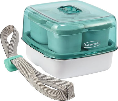 Rubbermaid Fasten + Go Sandwich Kit, Sea Foam Green, 4-Piece Set