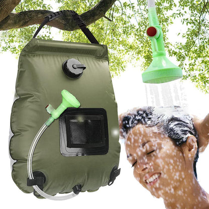 KIPIDA Solar Shower Bag | 5 Gal/20L Solar Heating Camping Shower Bag | Removable Hose | On-Off Switchable Shower Head | Ducha Portatil | Traveling Shower | Portable Shower for Beach Swimming, Hiking