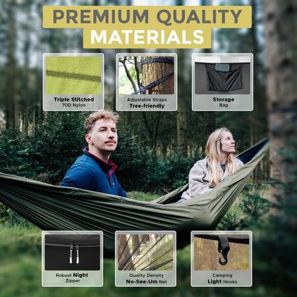 Miztli Camping Hammock Portable Tent-Like Outdoor Hammock with Net 1/2 Person