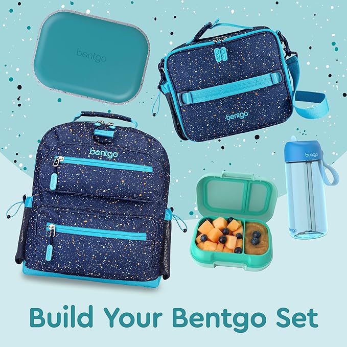 Bentgo Chill Kids Leak-Proof Lunch Box - 4-Compartment Bento Box with Built-In Ice Pack, 3.3 Cup Capacity, PFAS & BPA-Free, Microwave & Dishwasher Safe, Ideal Size for Ages 3 to 7 (Truly Teal)