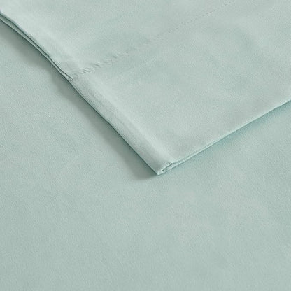 Madison Park 3M Microcell Color Fast, Wrinkle and Stain Resistant, Soft Sheets with 16" Deep Pocket All Season, Cozy Bedding-Set, Matching Pillow Case, Twin XL, Seafoam (MP20-2444)