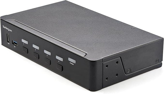 StarTech.com 4 Port HDMI KVM Switch - Single Monitor 4K 60Hz Ultra HD HDR - Desktop HDMI 2.0 KVM Switch with 2 Port USB 3.0 Hub (5Gbps) and 4X USB 2.0 HID, Audio - Hotkey Switching - TAA