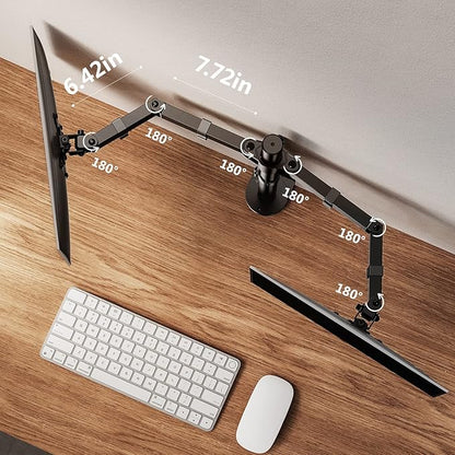 ErGear Dual Monitor Stand, Heavy Duty Adjustable Monitor Desk Mount for 2 Screens up to 32 Inches, Fully Adjustable Height, Tilt, Swivel, Rotate, Supports 17.6 lbs per Monitor Arm, Easy Installation