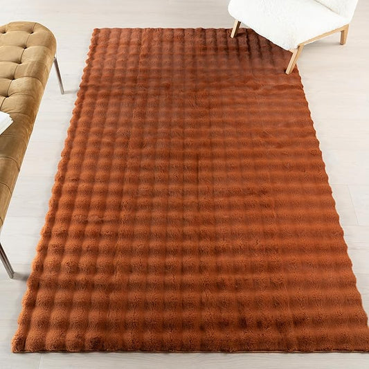 nuLOOM Jeni Brick, 2'6" x 8', Solid Faux Rabbit, Fluffy and Cozy, High Traffic, Stain Resistant, Easy Clean, Durable Washable Runner for Bedroom, Living Room, Dining, Den, Foyer, Entryway