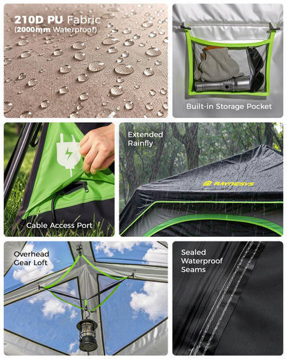 6 Person Camping Tent, Setup in 60 Seconds, Waterproof,Outdoor Camping
