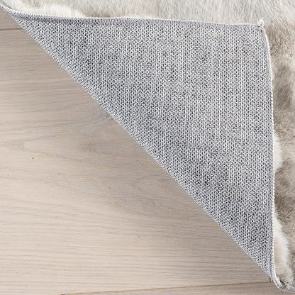 Nuloom Jeni Grey, 5' x 8', Solid Faux Rabbit, Fluffy and Cozy, High Traffic, Stain Resistant, Easy Clean, Durable Washable Area Rug for Bedroom, Living Room, Dining, Den, Foyer, Entryway