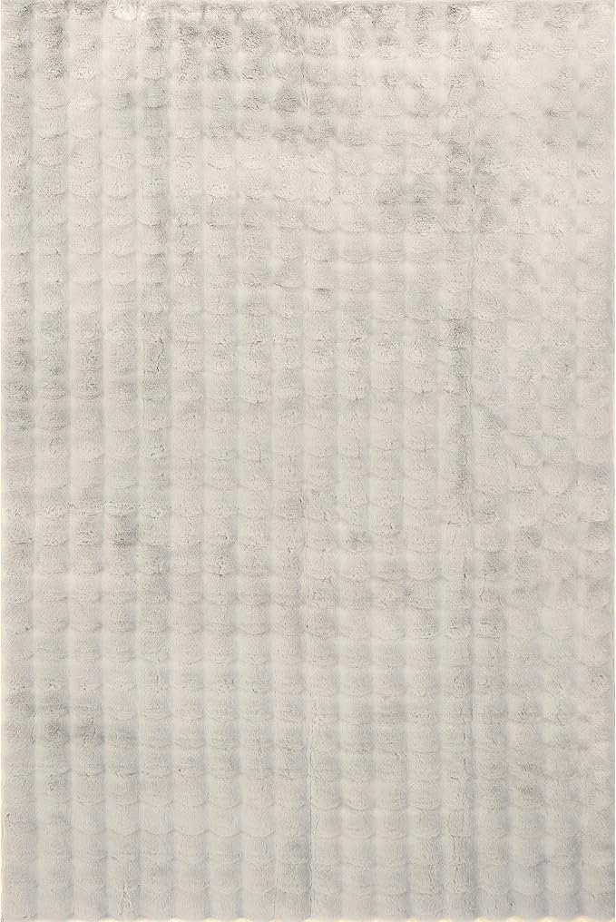 Nuloom Jeni Grey, 5' x 8', Solid Faux Rabbit, Fluffy and Cozy, High Traffic, Stain Resistant, Easy Clean, Durable Washable Area Rug for Bedroom, Living Room, Dining, Den, Foyer, Entryway