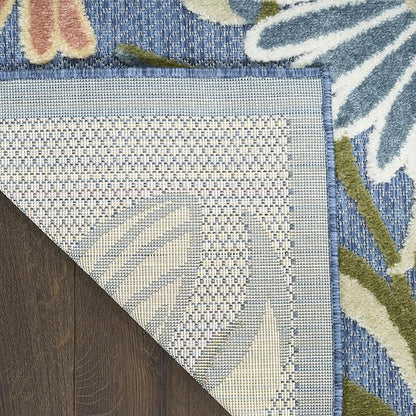 Nourison Home Aloha Blue Sage 7'10" x 10'6" Area Rug - Easy Clean, Non Shedding, Bed Room, Living Room, Dining Room, Kitchen (8' x 11')