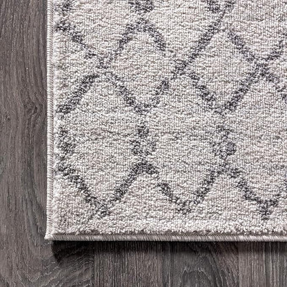 JONATHAN Y MOH101B-216 Moroccan HYPE Boho Vintage Diamond 2 ft. x 16 ft Runner-Rug, Bohemian, Southwestern, Casual, Transitional, Pet Friendly, Non Shedding, Stain Resistant, Easy-Cleaning, Cream/Gray