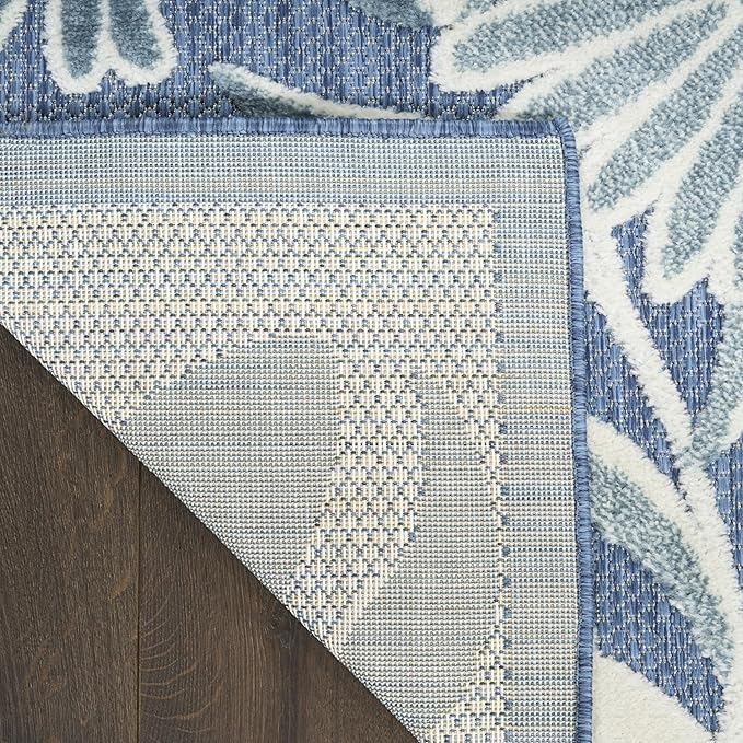 Nourison Home Aloha Blue 7'10" x 10'6" Area Rug - Easy Clean, Non Shedding, Bed Room, Living Room, Dining Room, Kitchen (8' x 11')