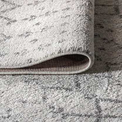 JONATHAN Y Boho Vintage Diamond Cream/Gray Square Area Rug 9X9 ft, Moroccan Hype for Living Room, Bedroom, Kitchen, Office, Easy-Cleaning, High Traffic, Pet-Friendly, Non-Shedding (MOH101B-9SQ)